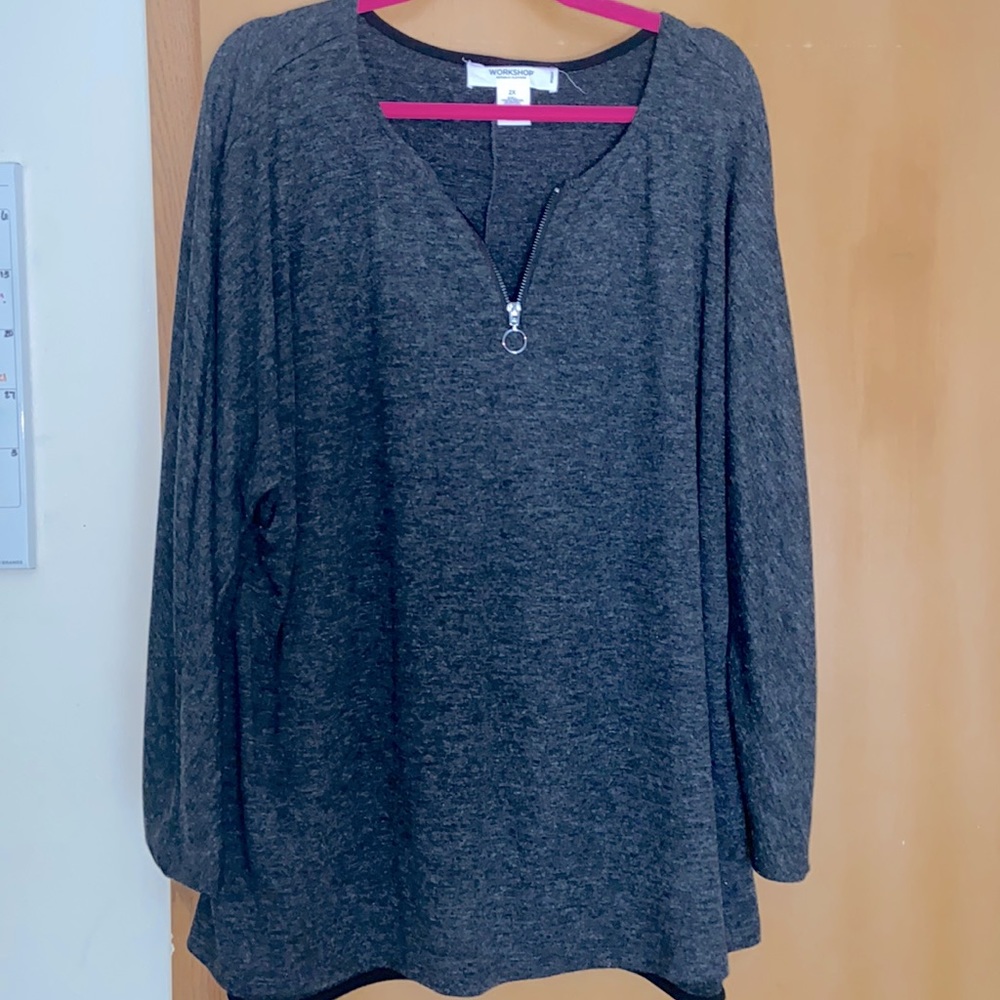 Grey sweater with zipper